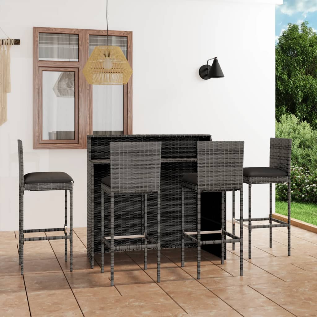 5-Tlg. Gartenbar-Set Mit Kissen