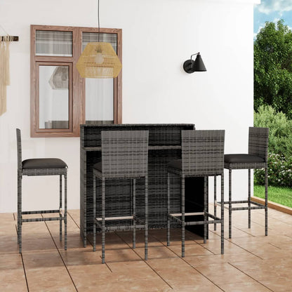 5-Tlg. Gartenbar-Set Mit Kissen