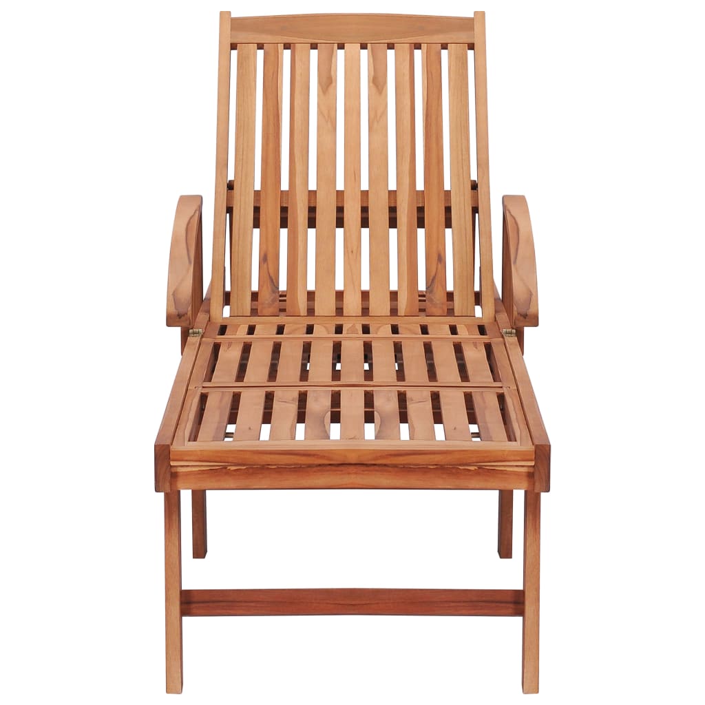Sonnenliege Mit Auflage Massivholz Teak