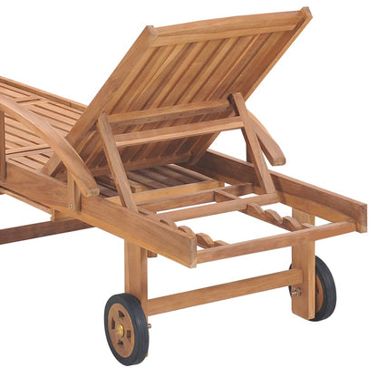 Sonnenliege Mit Auflage Massivholz Teak