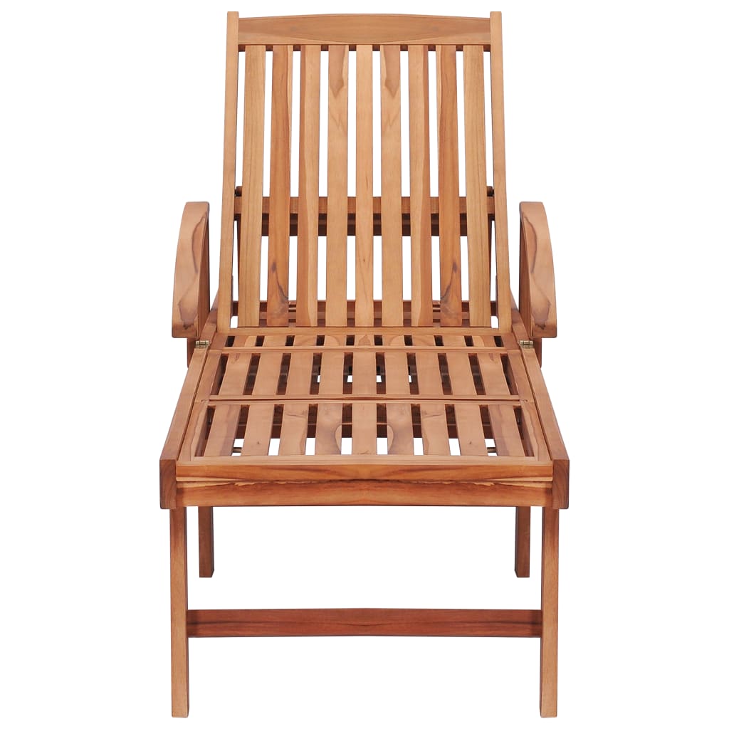 Sonnenliege Mit Auflage Massivholz Teak