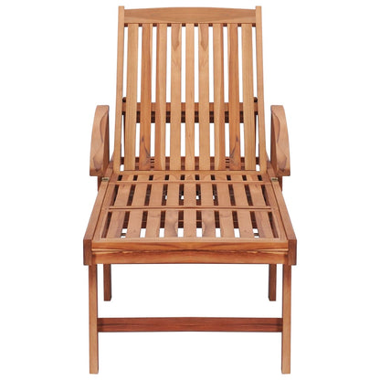 Sonnenliege Mit Auflage Massivholz Teak