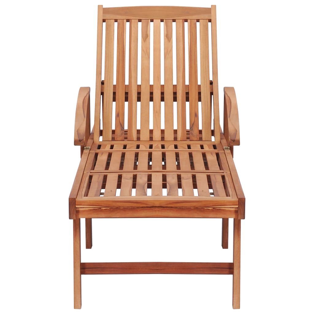 Sonnenliege Mit Auflage Massivholz Teak