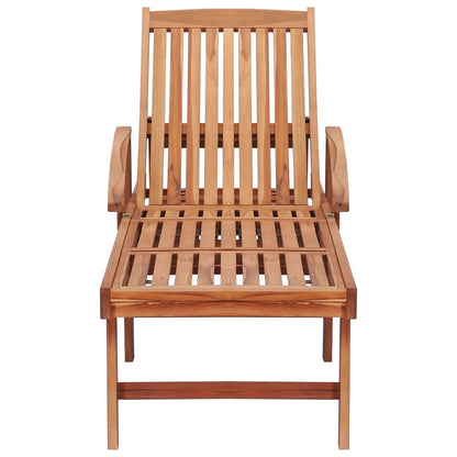 Sonnenliege Mit Auflage Massivholz Teak