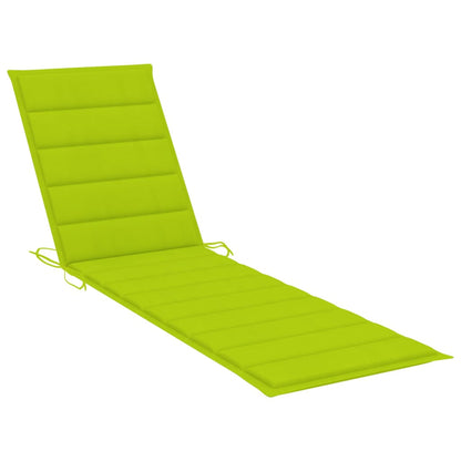 Sonnenliege Mit Auflage Hellgrün Massivholz Teak