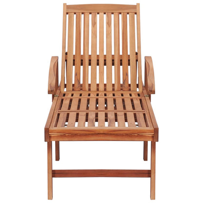 Sonnenliege Mit Auflage Massivholz Teak