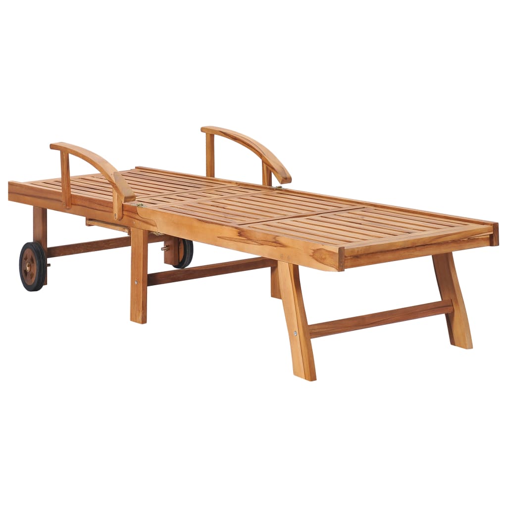 Sonnenliege Mit Auflage Massivholz Teak