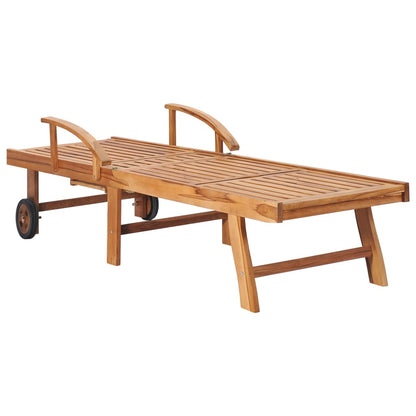 Sonnenliege Mit Auflage Massivholz Teak