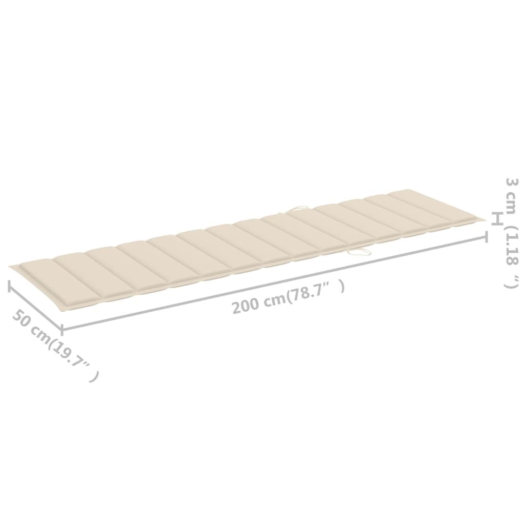 Sonnenliege Mit Tisch Und Auflage Massivholz Teak