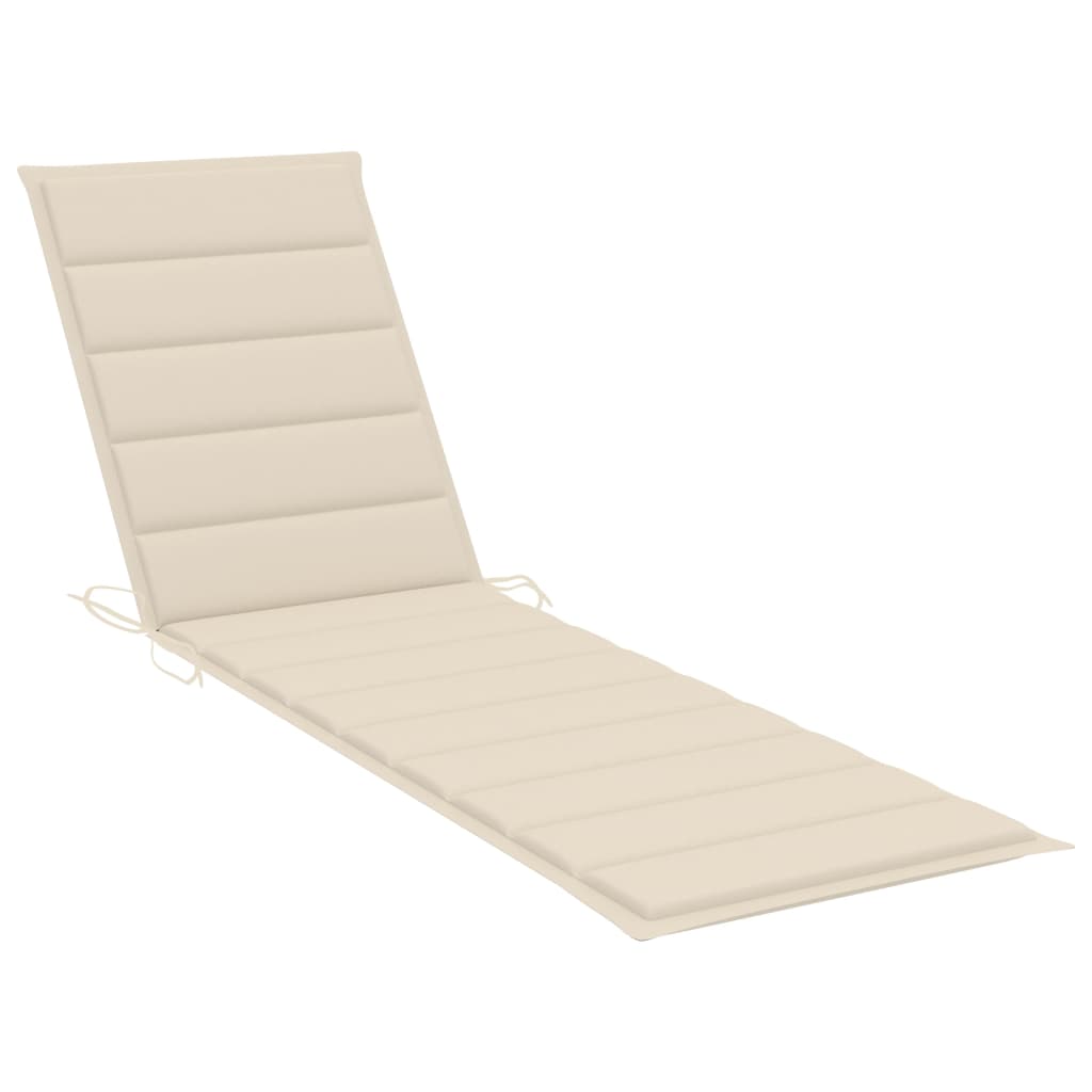 Sonnenliege Mit Tisch Und Auflage Massivholz Teak