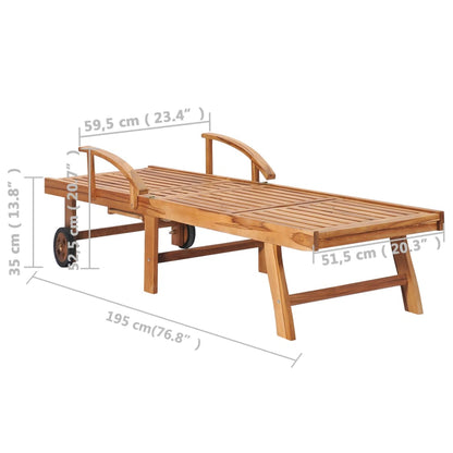 Sonnenliege Mit Tisch Und Auflage Massivholz Teak
