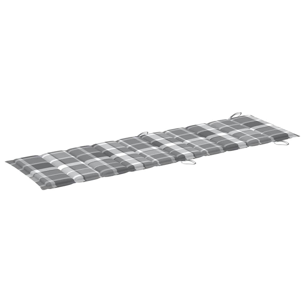Sonnenliege Mit Auflage Grau Massivholz Akazie