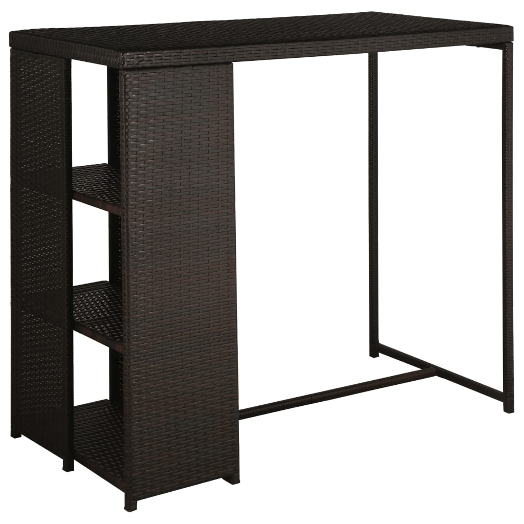 5-Tlg. Gartenbar-Set Mit Kissen Poly Rattan