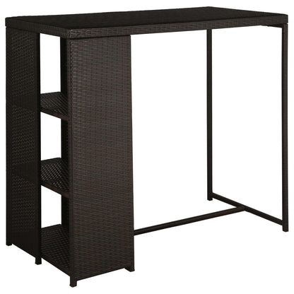 5-Tlg. Gartenbar-Set Mit Kissen Poly Rattan