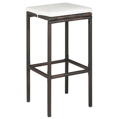 5-Tlg. Gartenbar-Set Mit Kissen Poly Rattan