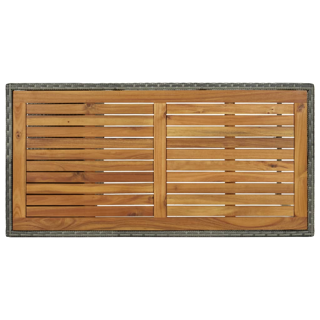 5-Tlg. Gartenbar-Set Mit Kissen Poly Rattan Grau