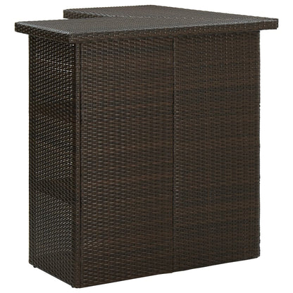 4-Tlg. Gartenbar-Set Mit Kissen Poly Rattan