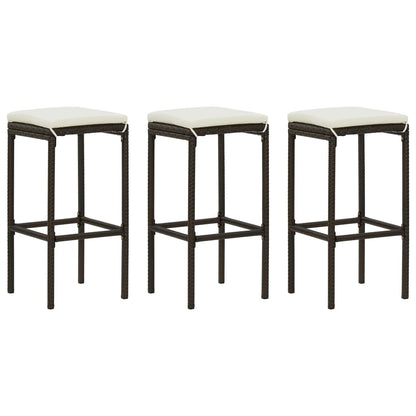 4-Tlg. Gartenbar-Set Mit Kissen Poly Rattan