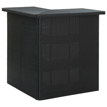 4-Tlg. Gartenbar-Set Mit Kissen Poly Rattan