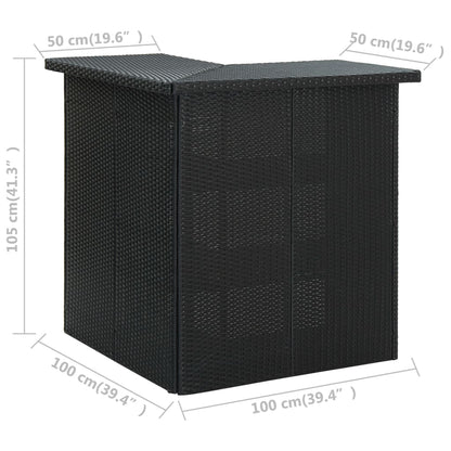 4-Tlg. Gartenbar-Set Mit Kissen Poly Rattan