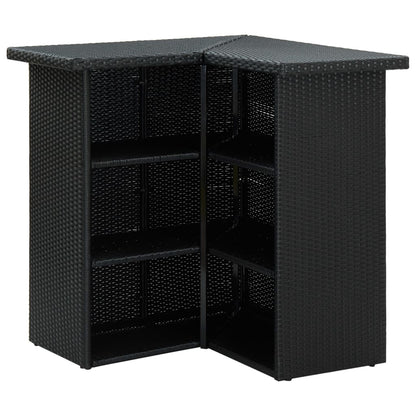 4-Tlg. Gartenbar-Set Mit Kissen Poly Rattan