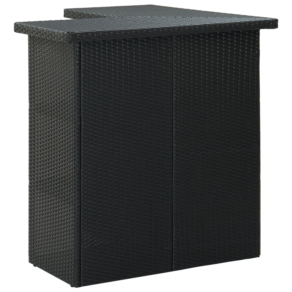 4-Tlg. Gartenbar-Set Mit Kissen Poly Rattan
