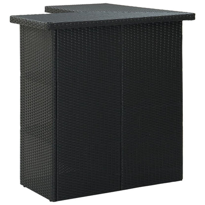 4-Tlg. Gartenbar-Set Mit Kissen Poly Rattan
