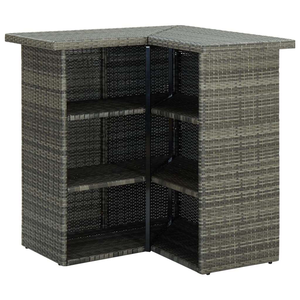 4-Tlg. Gartenbar-Set Mit Kissen Poly Rattan