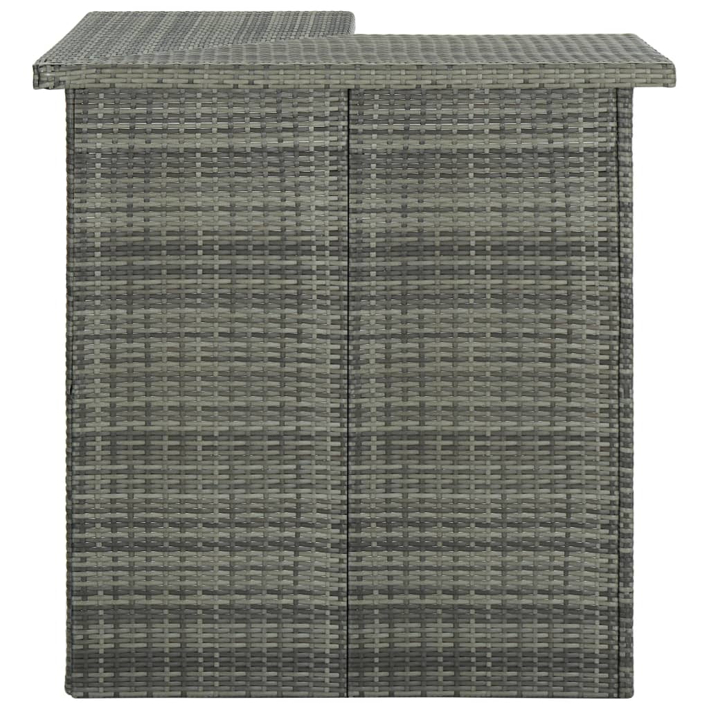 4-Tlg. Gartenbar-Set Mit Kissen Poly Rattan