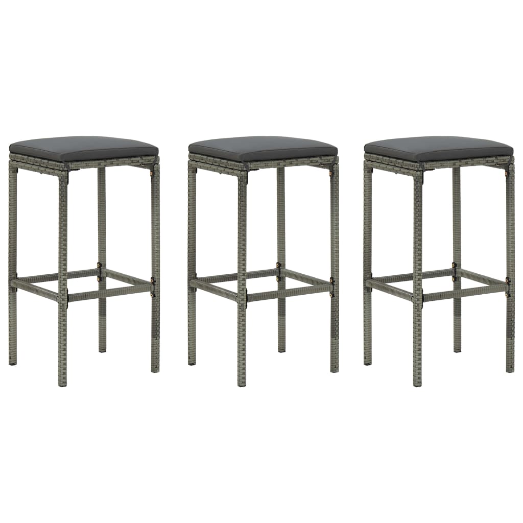 4-Tlg. Gartenbar-Set Mit Kissen Poly Rattan