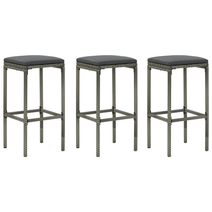 4-Tlg. Gartenbar-Set Mit Kissen Poly Rattan