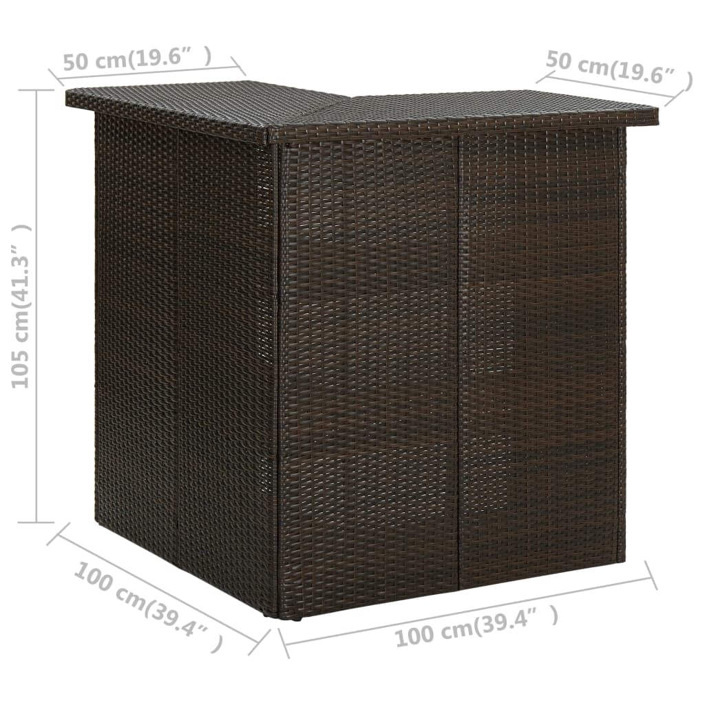8-Tlg. Gartenbar-Set Mit Kissen Poly Rattan