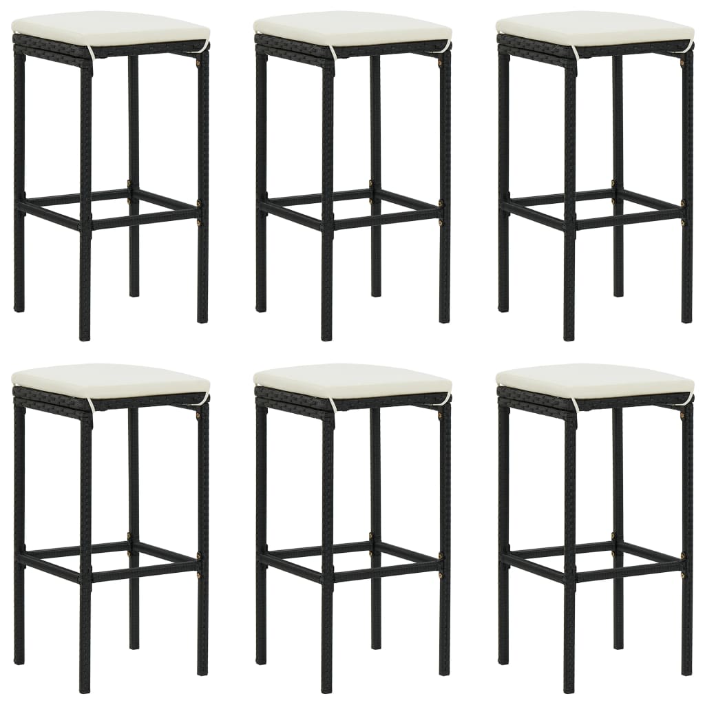 8-Tlg. Gartenbar-Set Mit Kissen Poly Rattan