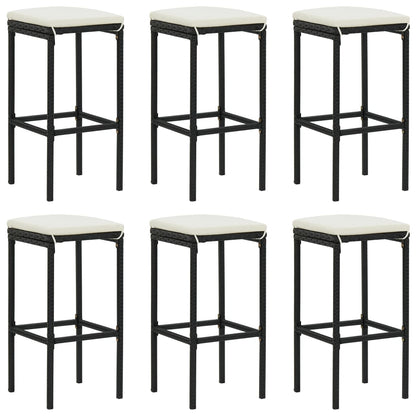 8-Tlg. Gartenbar-Set Mit Kissen Poly Rattan