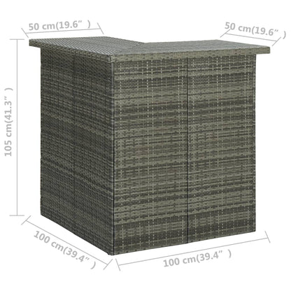 8-Tlg. Gartenbar-Set Mit Kissen Poly Rattan