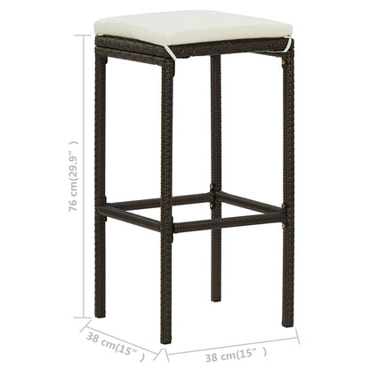 16-Tlg. Gartenbar-Set Mit Kissen Poly Rattan