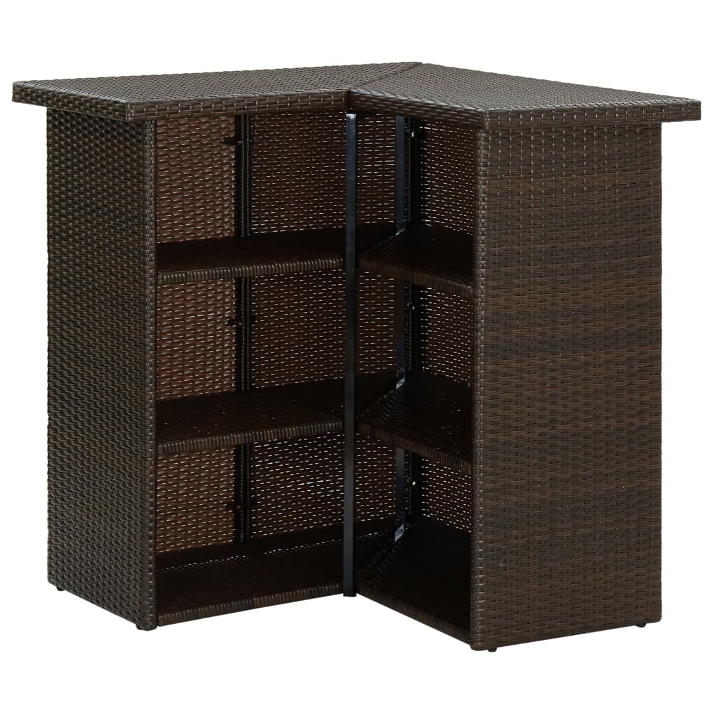 16-Tlg. Gartenbar-Set Mit Kissen Poly Rattan