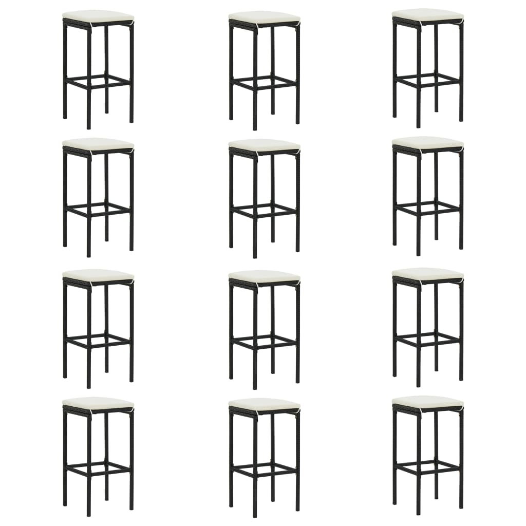 16-Tlg. Gartenbar-Set Mit Kissen Poly Rattan