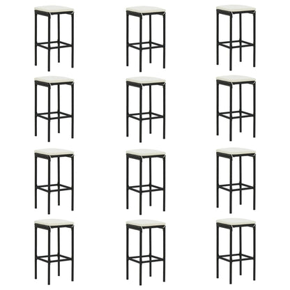 16-Tlg. Gartenbar-Set Mit Kissen Poly Rattan