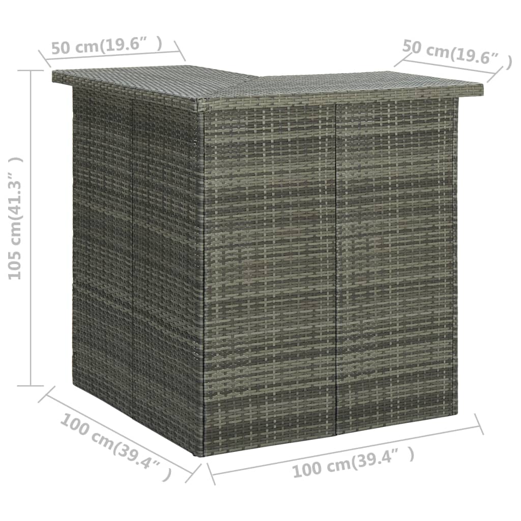 16-Tlg. Gartenbar-Set Mit Kissen Poly Rattan