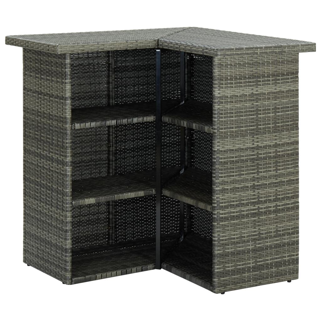 16-Tlg. Gartenbar-Set Mit Kissen Poly Rattan