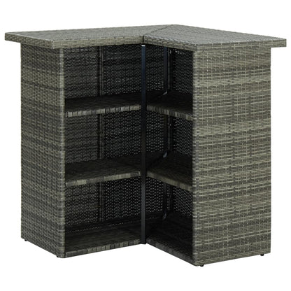 16-Tlg. Gartenbar-Set Mit Kissen Poly Rattan