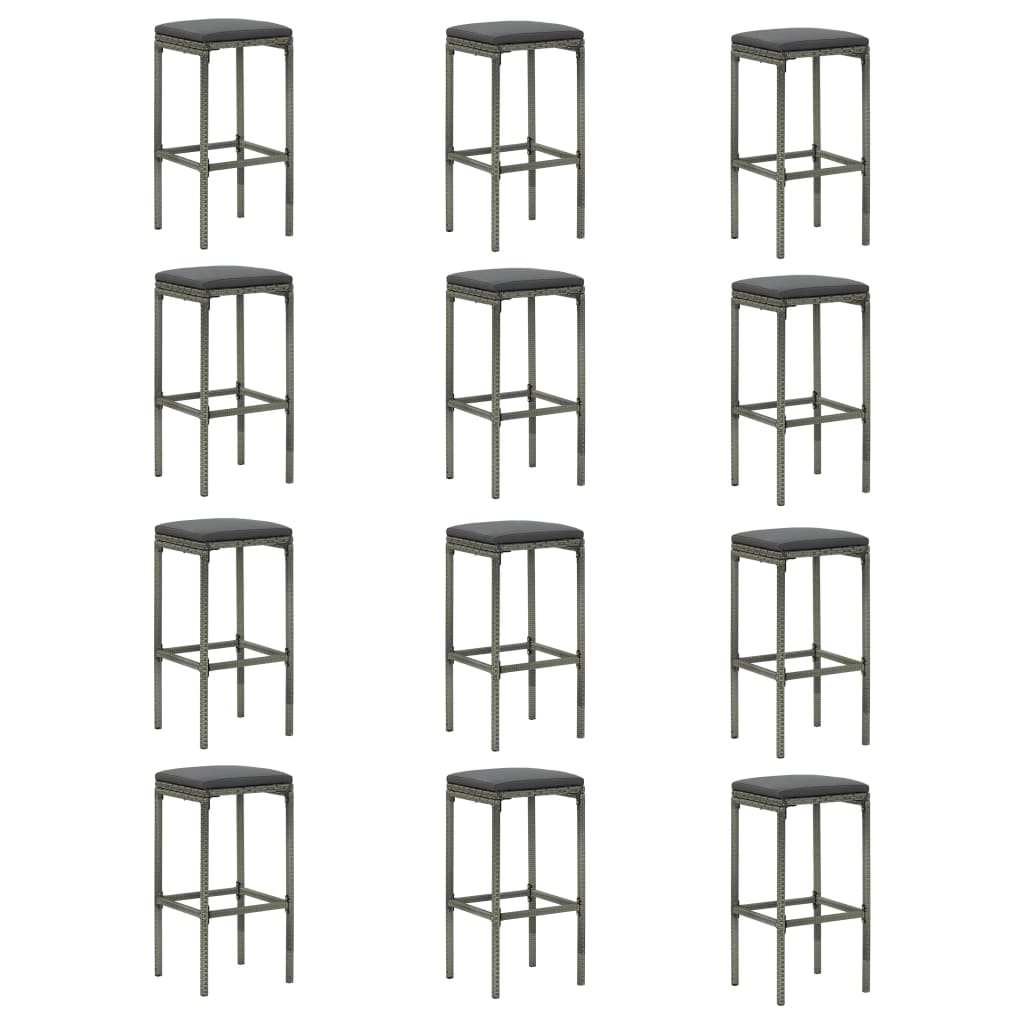 16-Tlg. Gartenbar-Set Mit Kissen Poly Rattan