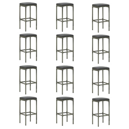 16-Tlg. Gartenbar-Set Mit Kissen Poly Rattan