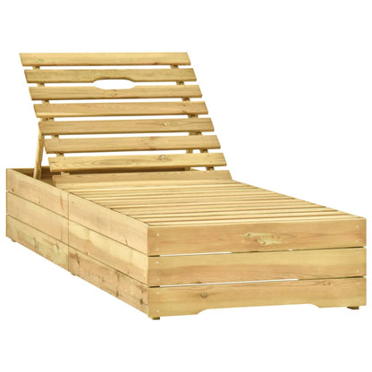 Garten-Sonnenliege Mit Tisch Und Auflage Kiefer Imprägniert