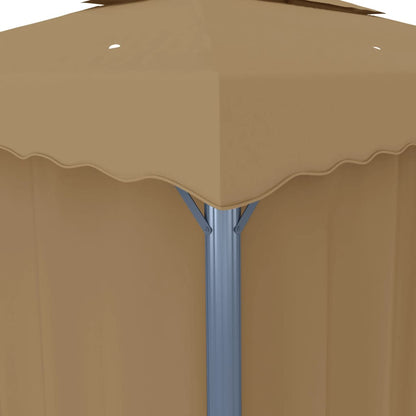 Pavillon Mit Vorhang 3X3 M Taupe Aluminium