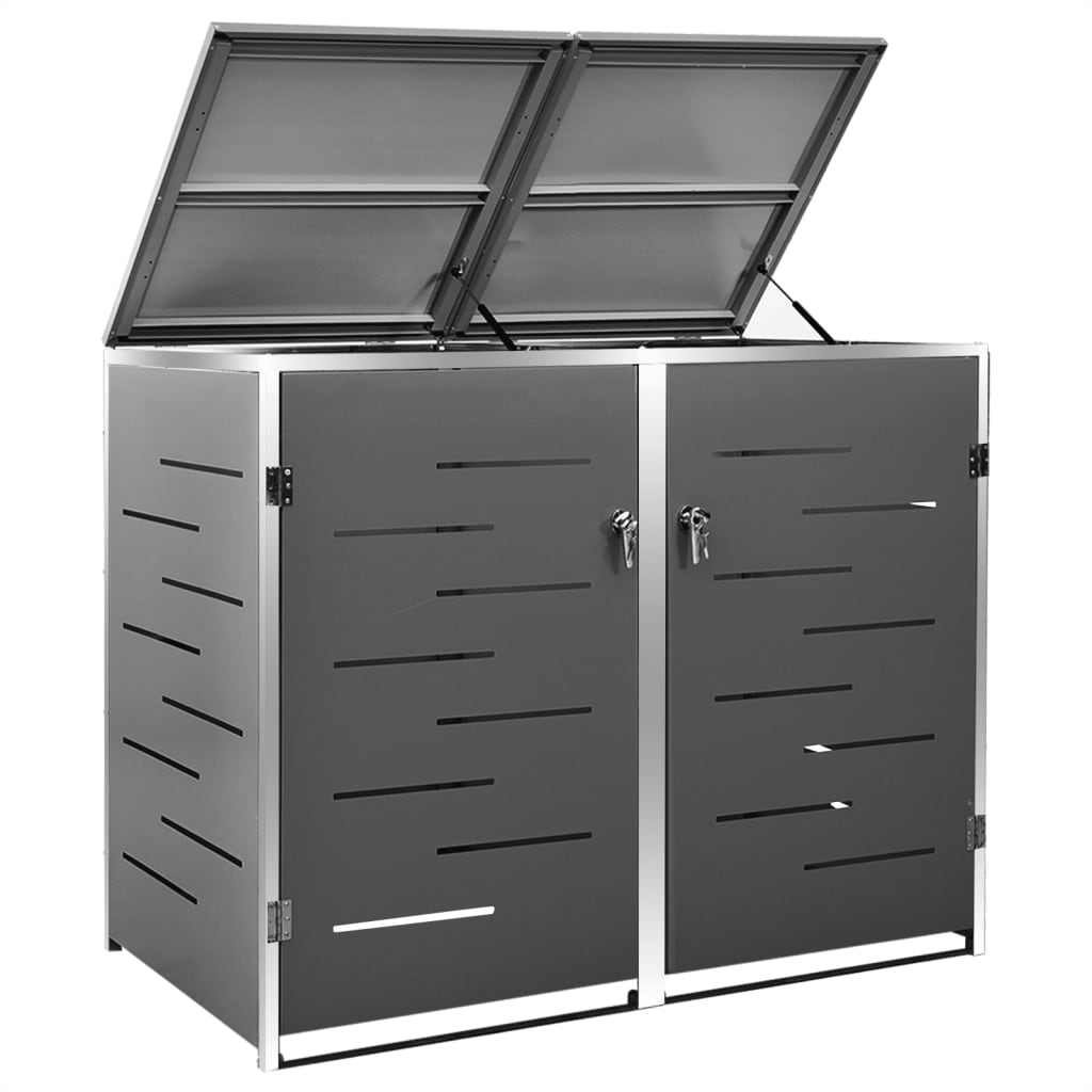 Mülltonnenbox Für 2 Tonnen 138X77,5X112,5 Cm Edelstahl
