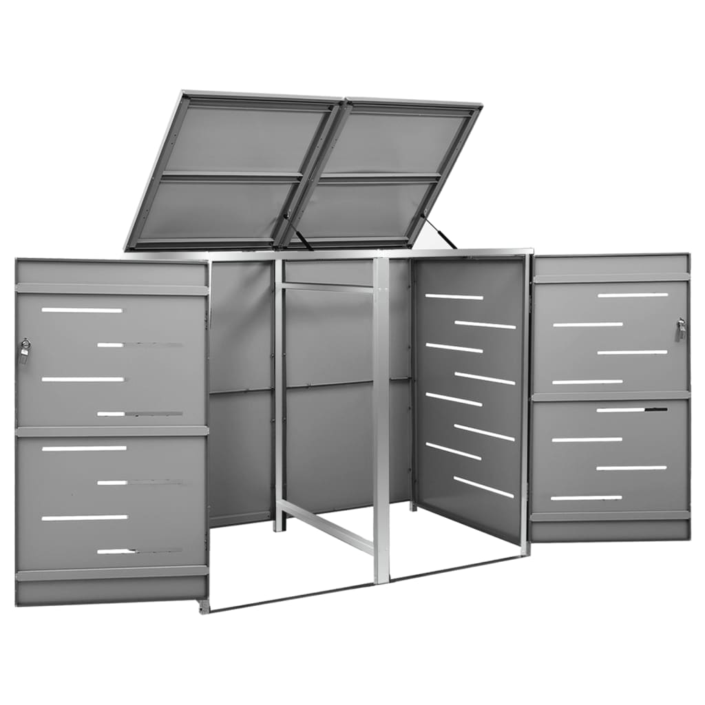 Mülltonnenbox Für 2 Tonnen 138X77,5X112,5 Cm Edelstahl
