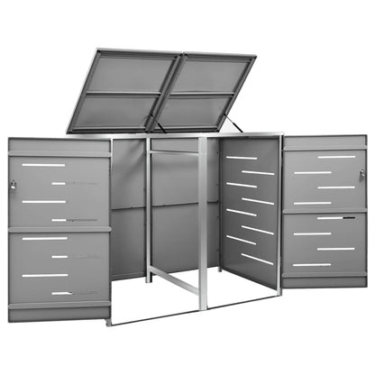 Mülltonnenbox Für 2 Tonnen 138X77,5X112,5 Cm Edelstahl