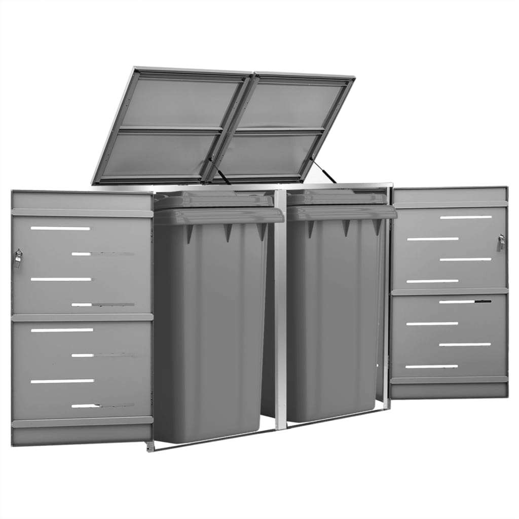 Mülltonnenbox Für 2 Tonnen 138X77,5X112,5 Cm Edelstahl